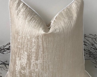 Style No. 53 - Luxury champagne cushion, perfect for a sofa sofabed bed silky sheen scatter cushions from The Couture Cushion