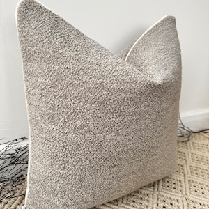 Style No. 16 - Luxury Natural Boucle Texture Effect bouclé boucle Cushion Pillow Cover for sofa bed throw - From The Couture Cushion