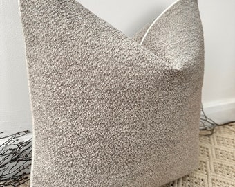 Style No. 16 - Luxury Natural Boucle Texture Effect bouclé boucle Cushion Pillow Cover for sofa bed throw - From The Couture Cushion