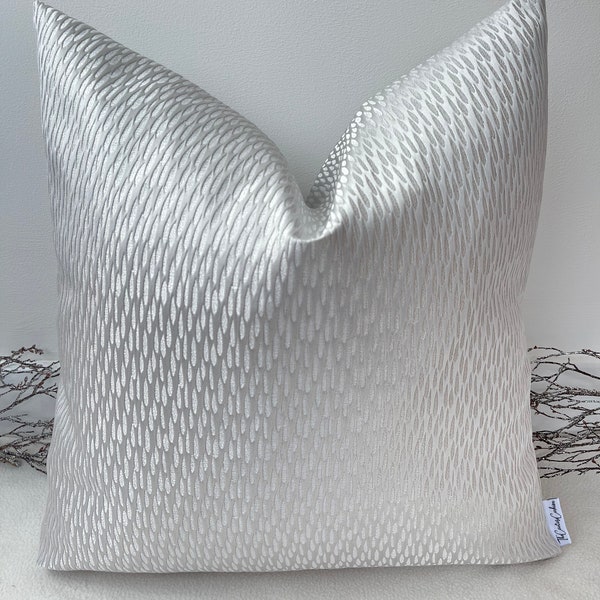 Style No. 89 - Luxury light Silver Texture Effect Sheen Cushion Pillow Recycled Cover for sofa bed throw - From The Couture Recycled Cushion