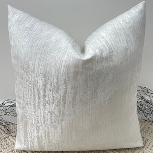 Style No. 120 - Luxury Pure White Textured Cushion Pillow Cover for sofa bed throw - From The Couture Cushion