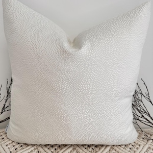 Luxus Elfenbein Recycled Designer Stoff Elfenbein Bommel Kissen - Elegante Strukturierte Ivory Wohnkultur - Stil 182