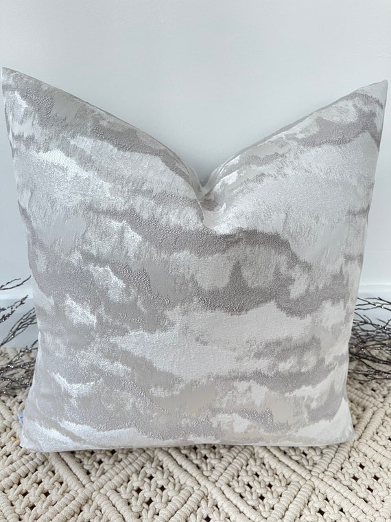 Luxury Light Silver Texture Effect Sheen Cushion Pillow Cover for