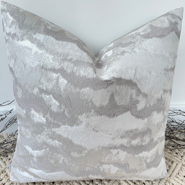 Style No. 97 - Luxury light Silver Texture Effect Sheen Cushion Pillow Cover for sofa bed throw - From The Couture Cushion