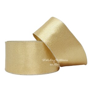 David accessories Cream Satin Ribbon with Gold Edges 1.5 Inch Wide 20  Yards, Gold Border Fabric Ribbons for Gift Wrapping DIY Crafts Christmas  Decor
