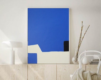 Grand Art Abstrait bleu klein, Grande Peinture abstraite bleu klein, Abstrait Contemporain Bleu kLEIN,  Tableau abstrait bleu klein