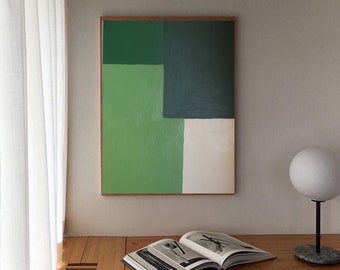 Green abstract on canvas Green painting Green on canvas Green abstract painting Green minimalist Green artwork Green abstract painting