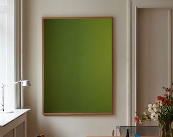 Large Green Abstract Painting, Green Minimalist Painting on Canvas GREEN Abstract Art, Large Green Painting on Frame for Modern Living Room