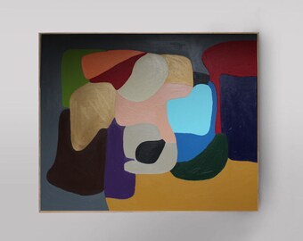 Buntes abstraktes Buntes abstraktes Gemälde Abstraktes Gemälde auf bunter Leinwand Buntes abstraktes Acryl Buntes minimalistisches Gemälde