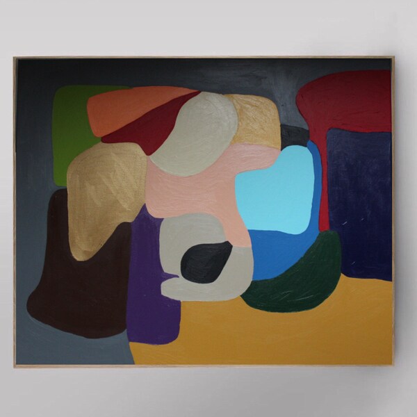 Abstrait coloré Peinture abstraite colorée Tableau abstrait sur toile colorée Acrylique abstrait coloré Minimalist coloré