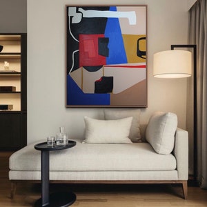 Large colorful abstract painting Colorful abstract Abstract art for contemporary living room XL abstract painting on canvas XL colorful painting image 4