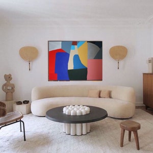 Large colorful abstract painting Colorful abstract Abstract art for contemporary living room XL abstract painting on canvas XL colorful painting