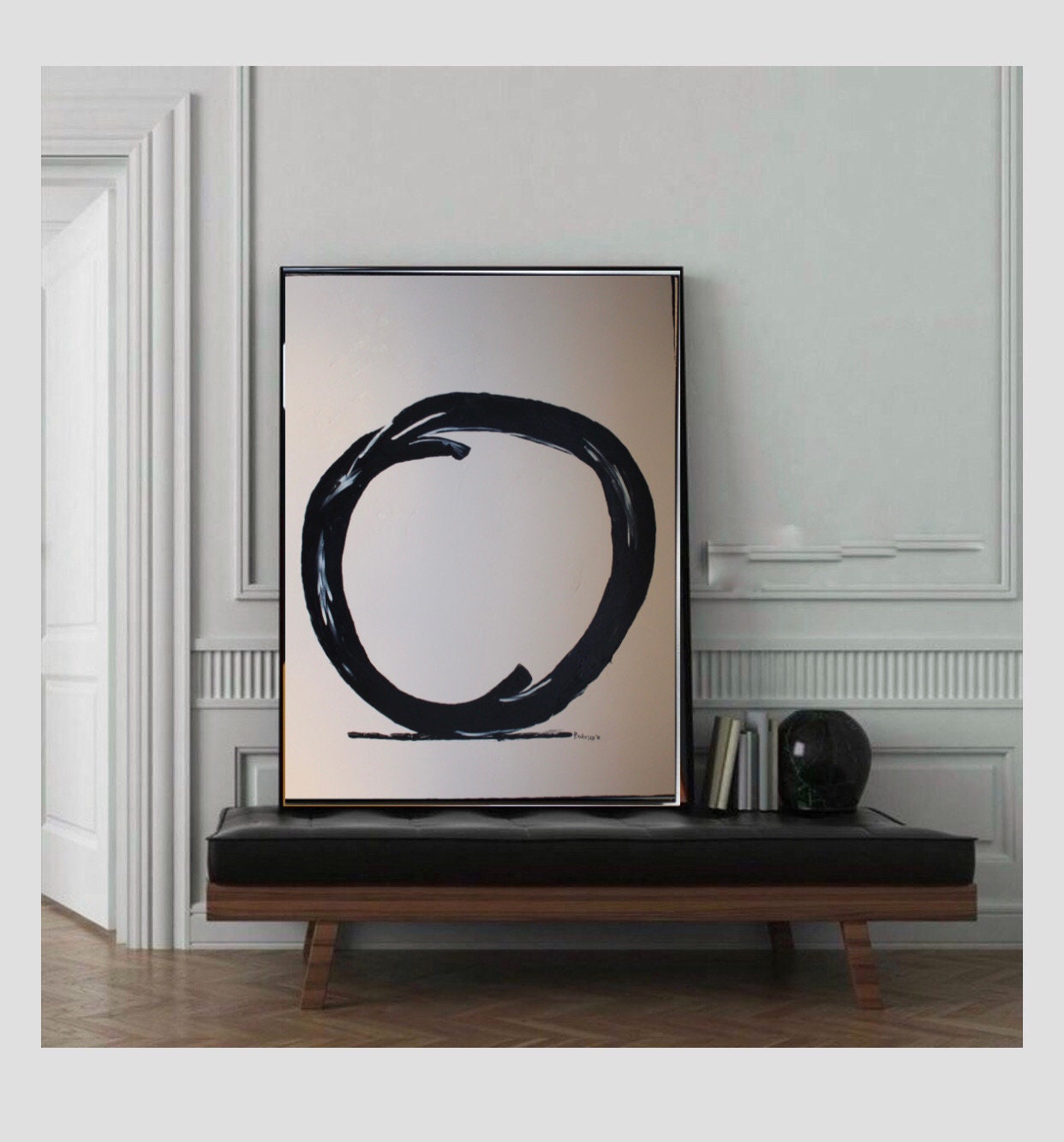 Grand Abstrait Tableau Pour Decor Salon Contemporain Minimaliste