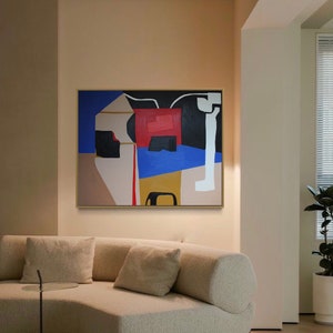 Large colorful abstract painting Colorful abstract Abstract art for contemporary living room XL abstract painting on canvas XL colorful painting image 3