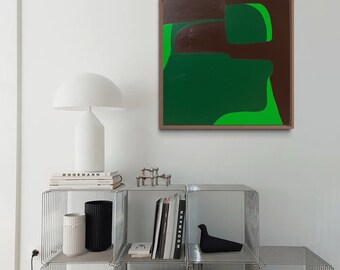 Grande peinture verte Abstrait Coloré Peinture minimaliste Vert sur toile  Grand tableau Abstrait Coloré Art Abstrait Coloré