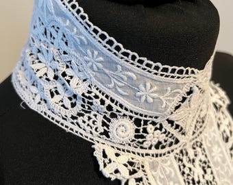 Vintage Schiffli Lace Collar and Dress Front