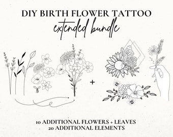 Download Flower Tattoo Design Etsy