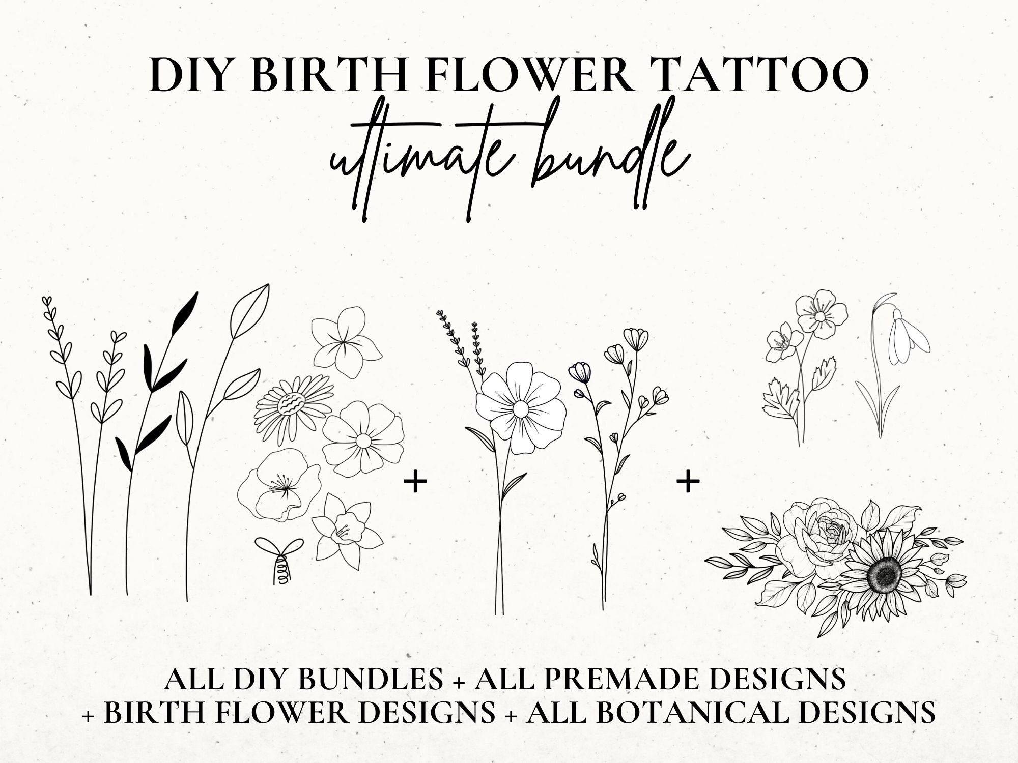 Custom Birth Flower Tattoo Design Birth Month Flower SVG - Etsy Custom Birth Flower Tattoo Design Birth Month Flower SVG - Etsy
