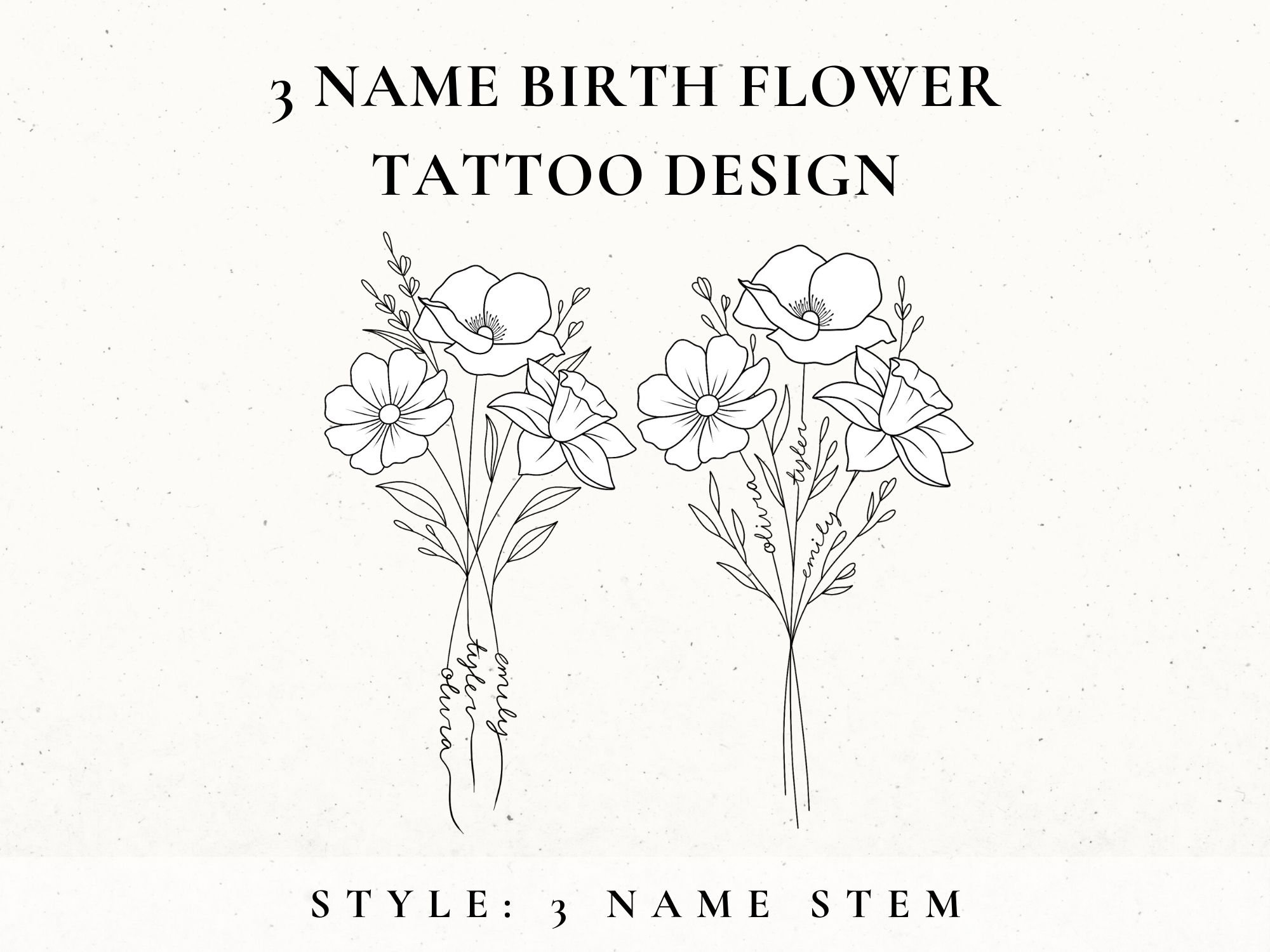 April Flower Tattoo With Name Design