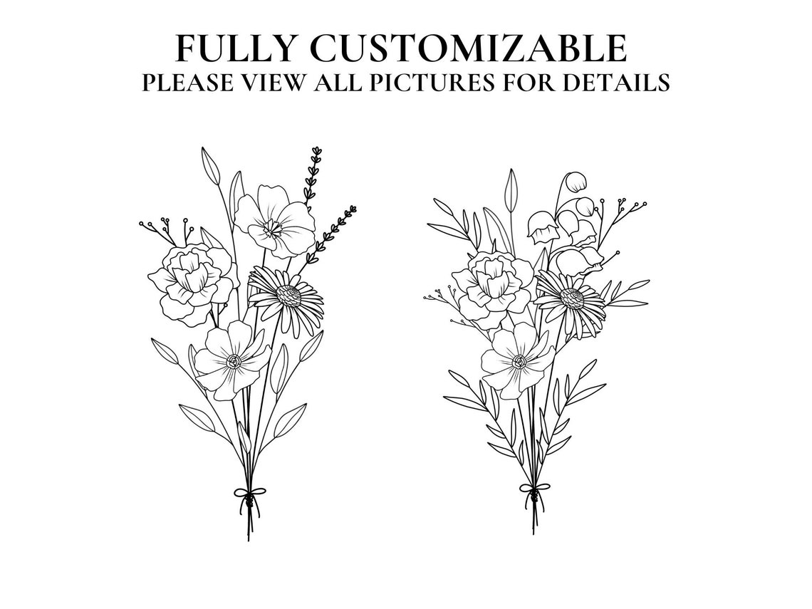 Geburtsblume Tattoo Design Geburtsmonat Blume SVG Wildblume Etsy