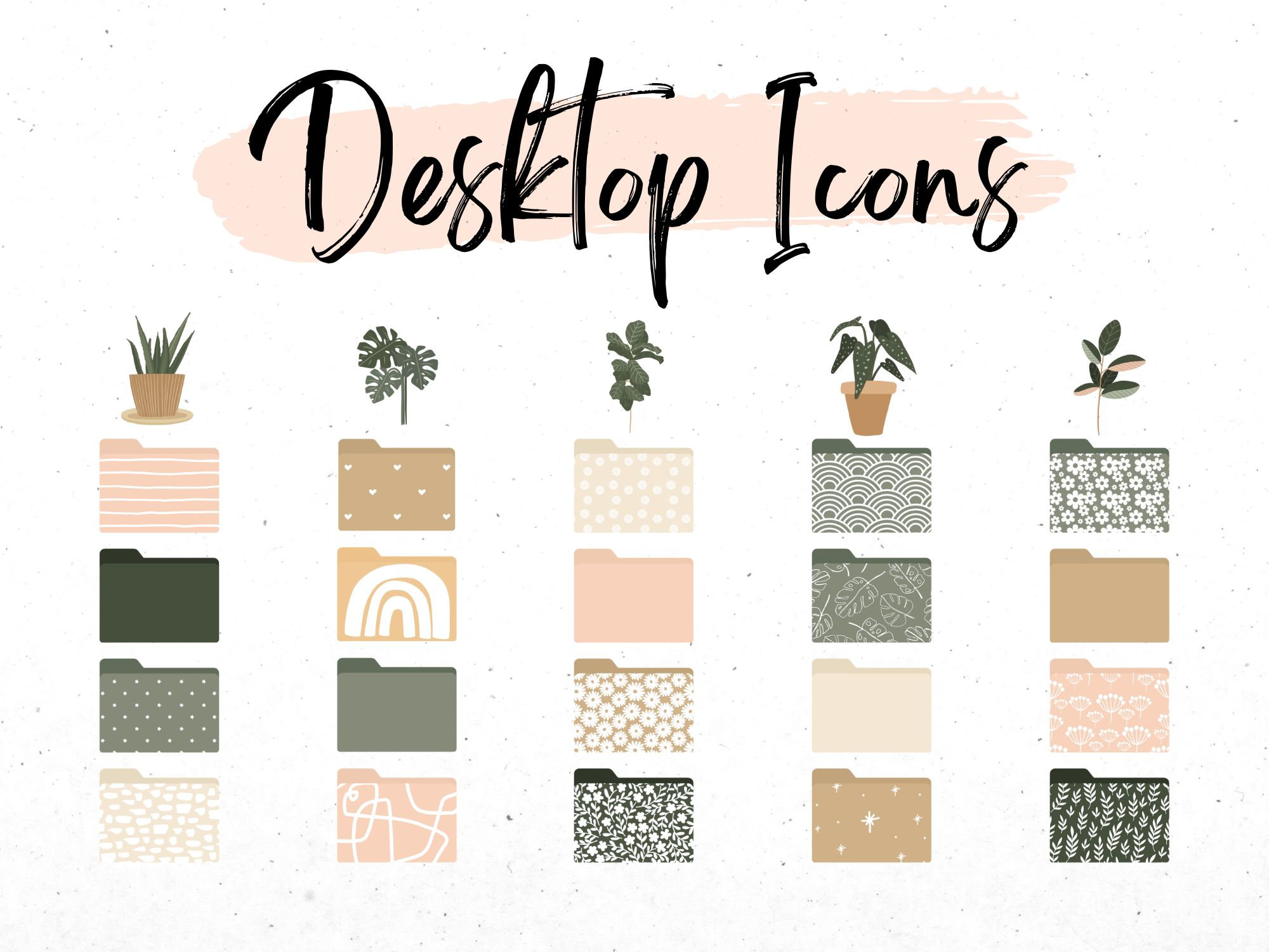 Folder Icons for Mac Windows Desktop Icons Aesthetic Folder - Etsy ...