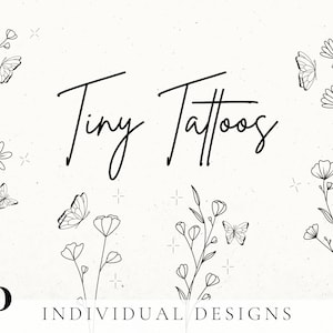 Diseño de tatuaje de flores, Diseño de tatuaje de flores silvestres, Plantilla de tatuaje diminuta, Diseño de tatuaje delicado para mujeres, Descarga de tatuajes florales, tatuaje simple
