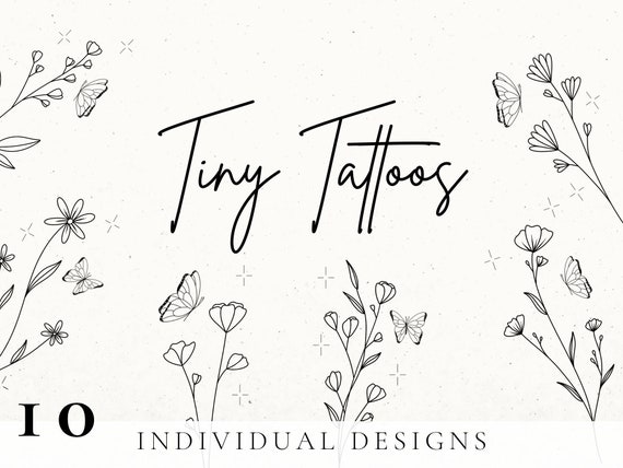 Flower Tattoo Design Wildflower Tattoo Design Tiny Tattoo - Etsy