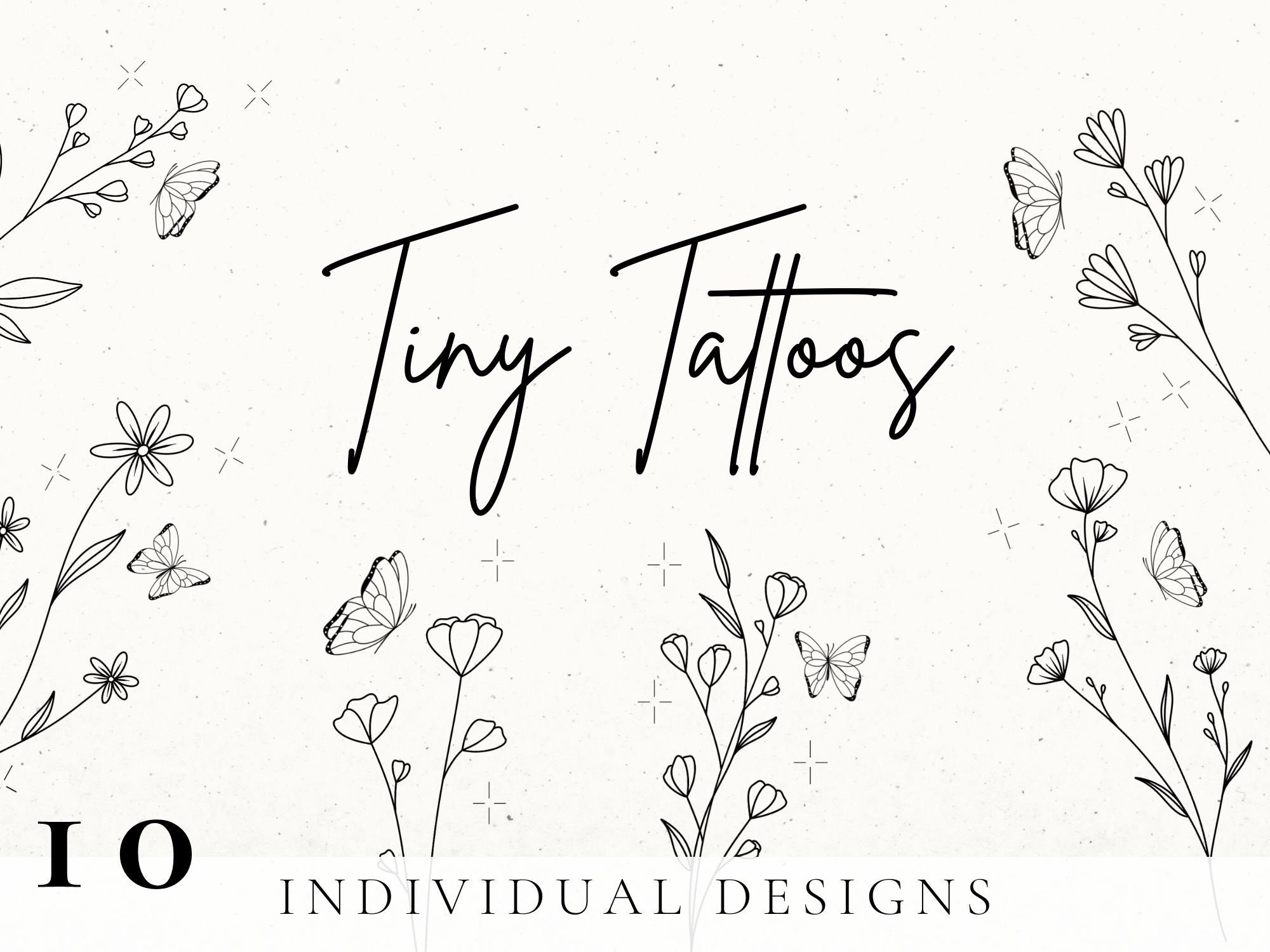 Flower Tattoo Design Wildflower Tattoo Design Tiny Tattoo - Etsy Singapore
