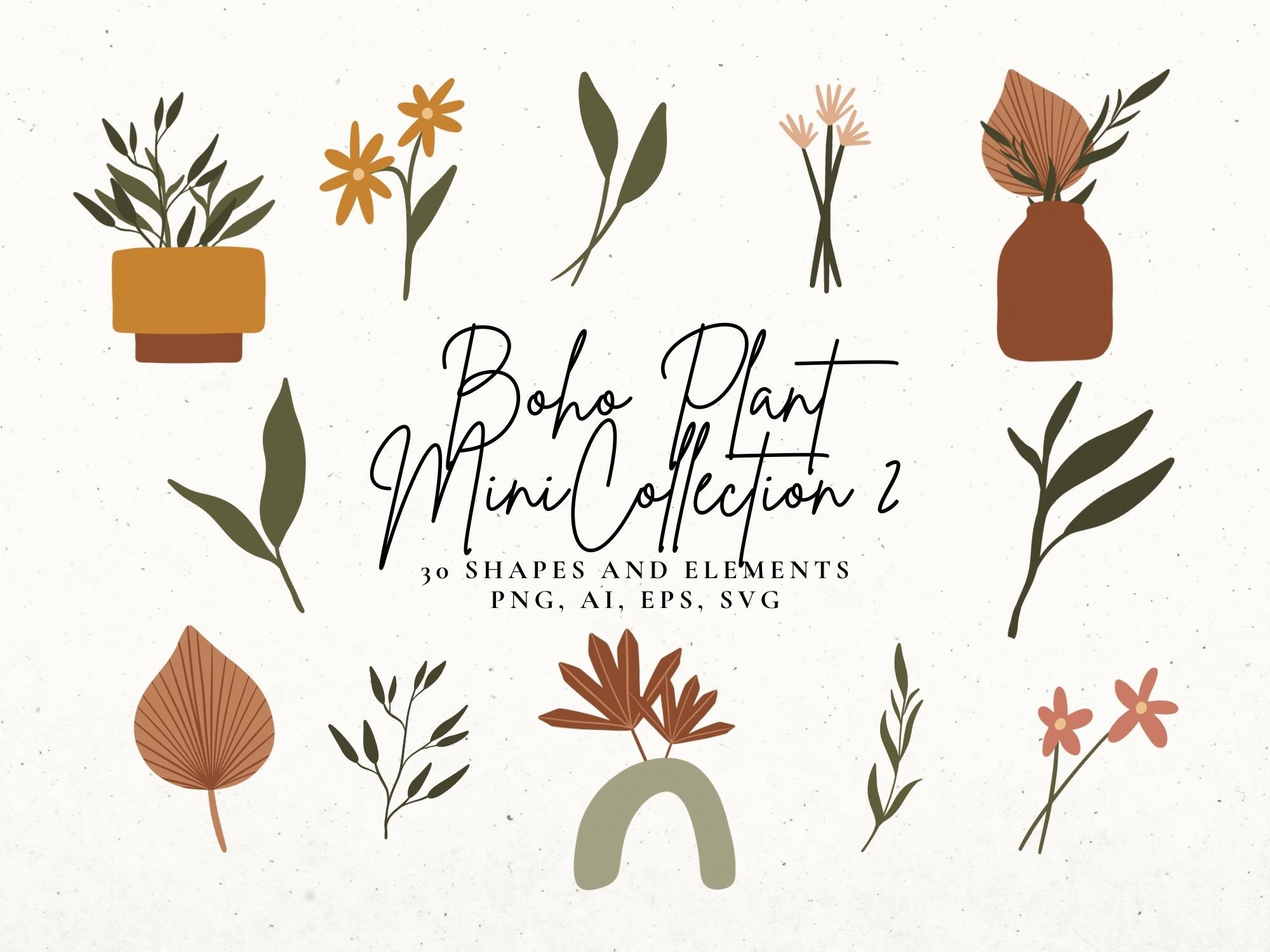 Download Boho SVG Bundle Bohemian Clip Art Set Botanical flower Svg | Etsy