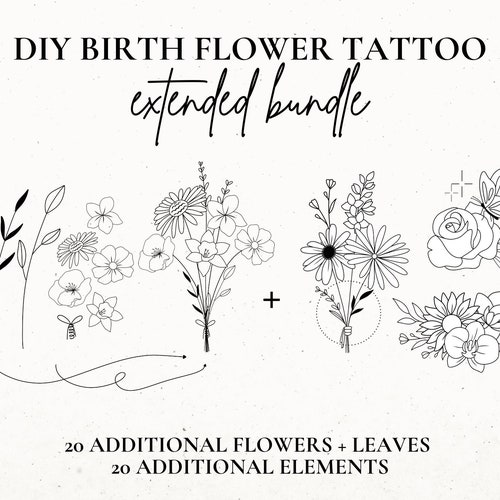 Custom Birth Flower Tattoo Design Birth Month Flower SVG - Etsy Custom Birth Flower Tattoo Design Birth Month Flower SVG - Etsy