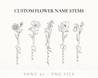 Benutzerdefinierte Blume Name, Geburtsblume Tattoo-Design-Promise, Geburtsmonat Blumen Design, Geburtsblume Print, Geburtstag Blume Tattoo für Frauen