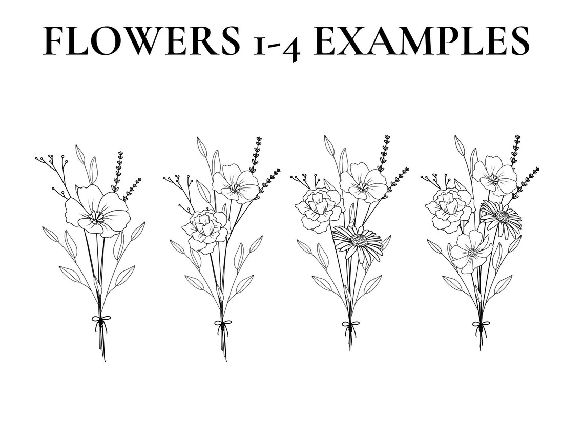 Geburtsblume Tattoo Design Geburtsmonat Blume SVG Wildblume Etsy