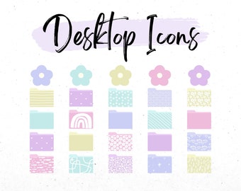 Flower Desktop Icons, Mac Folder Icons, Minimal Wallpaper Organizer, Neutral Folder Icons for MacBook, Pink Icons, Flower Windows Organizer