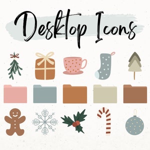56 iconos de carpetas para Mac, iconos de escritorio de Windows, iconos de carpetas estéticas PNG, organizador de fondo de pantalla mínimo, icono de carpeta neutral, icono de Navidad
