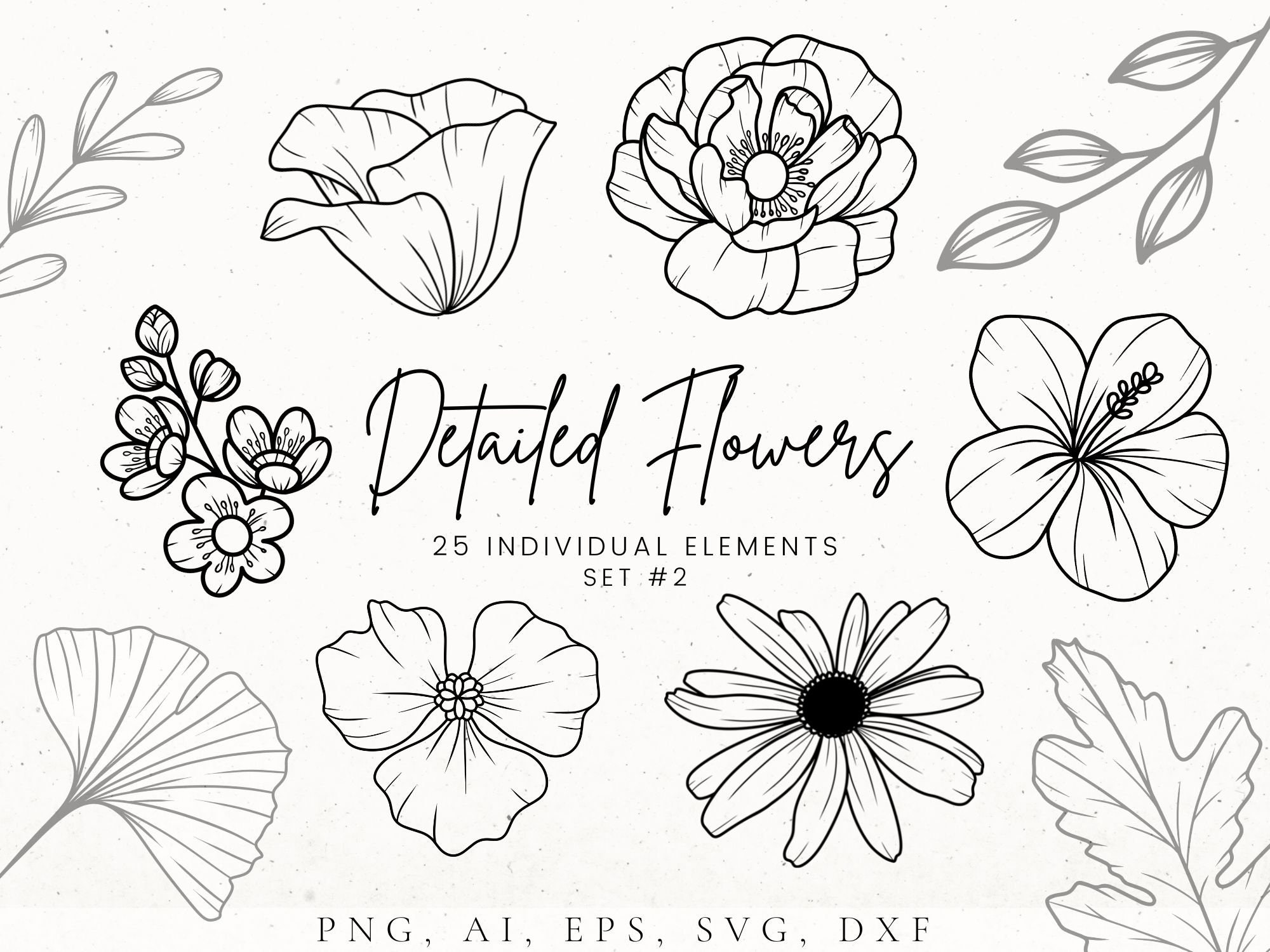 Flower Svg Bundle Flower Stencil Flower Tattoo Design Etsy Australia