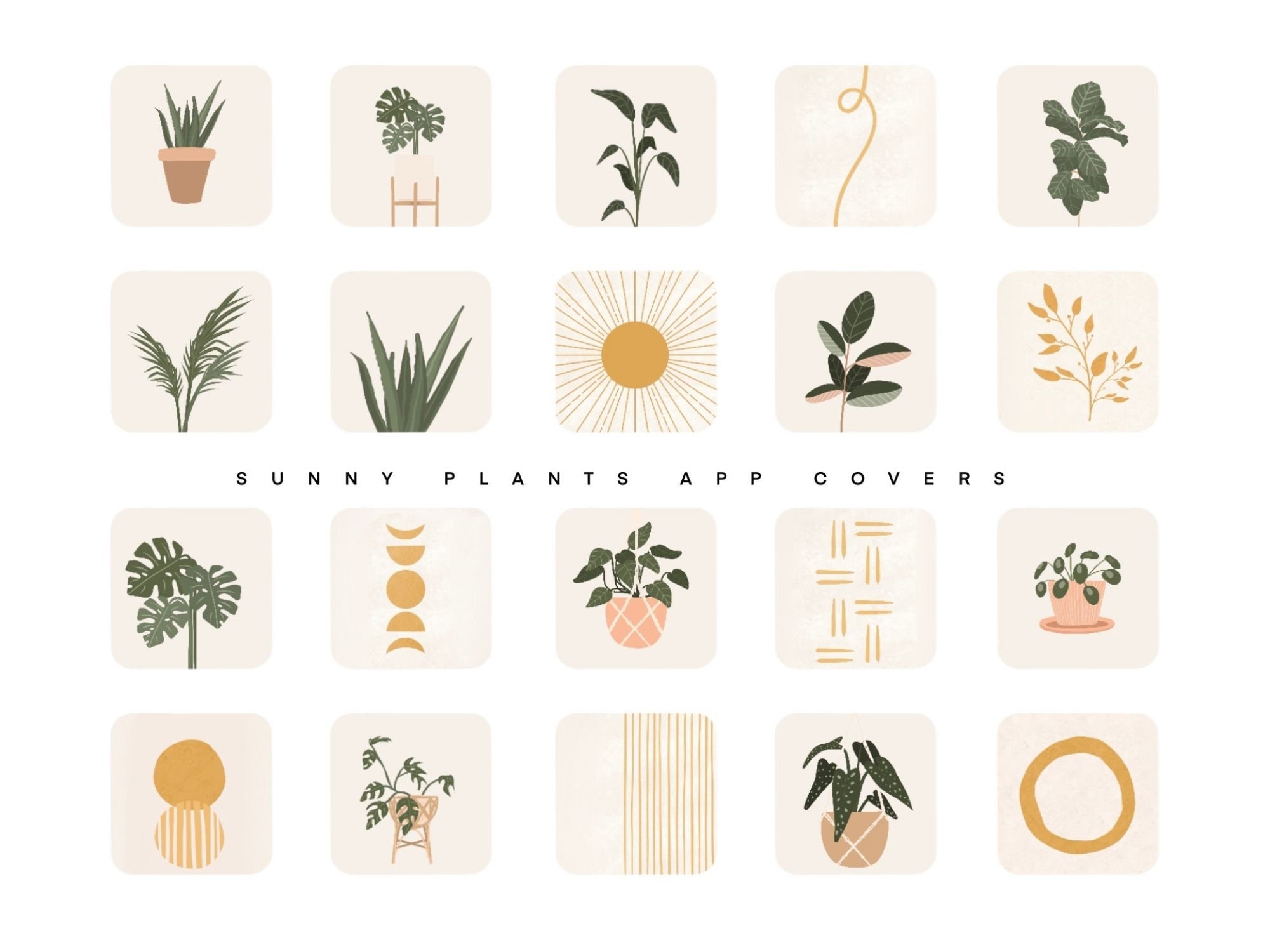 IPhone Ios 14 Icons Neutral, App Icons Minimal, iPhone Plant