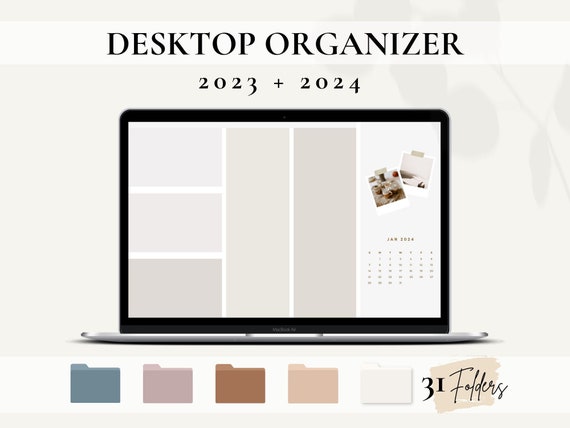 CALENDAR 2024 Desktop Organizer Wallpaper Folder Icons Mac Windows