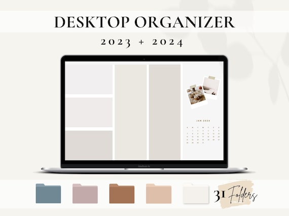 CALENDAR 2024 Desktop Organizer Wallpaper Folder Icons Mac Windows