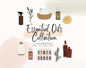 Essential Oils SVG Bundle, Young Living Clip Art Set, Wellness Svg, Young Living Graphics, Essential Oils Illustrations, Young living Recipe