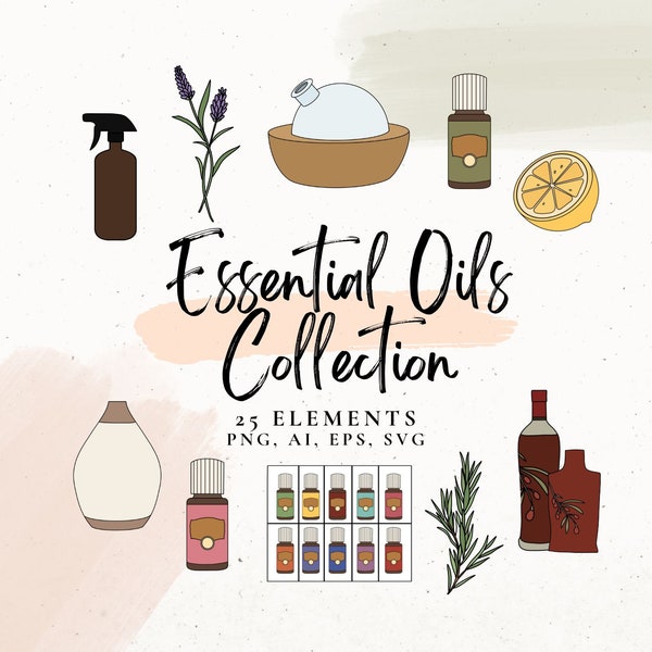 Essential Oils SVG Bundle, Young Living Clip Art Set, Wellness Svg, Young Living Graphics, Essential Oils Illustrations, Young living Recipe