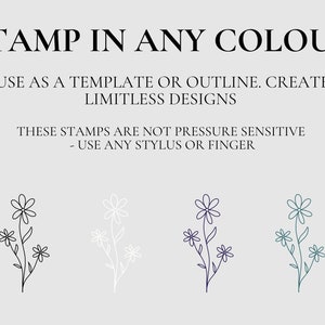 Procreate Stamp Brush, Wildflower Stencil, Procreate Botanical Stamps ...