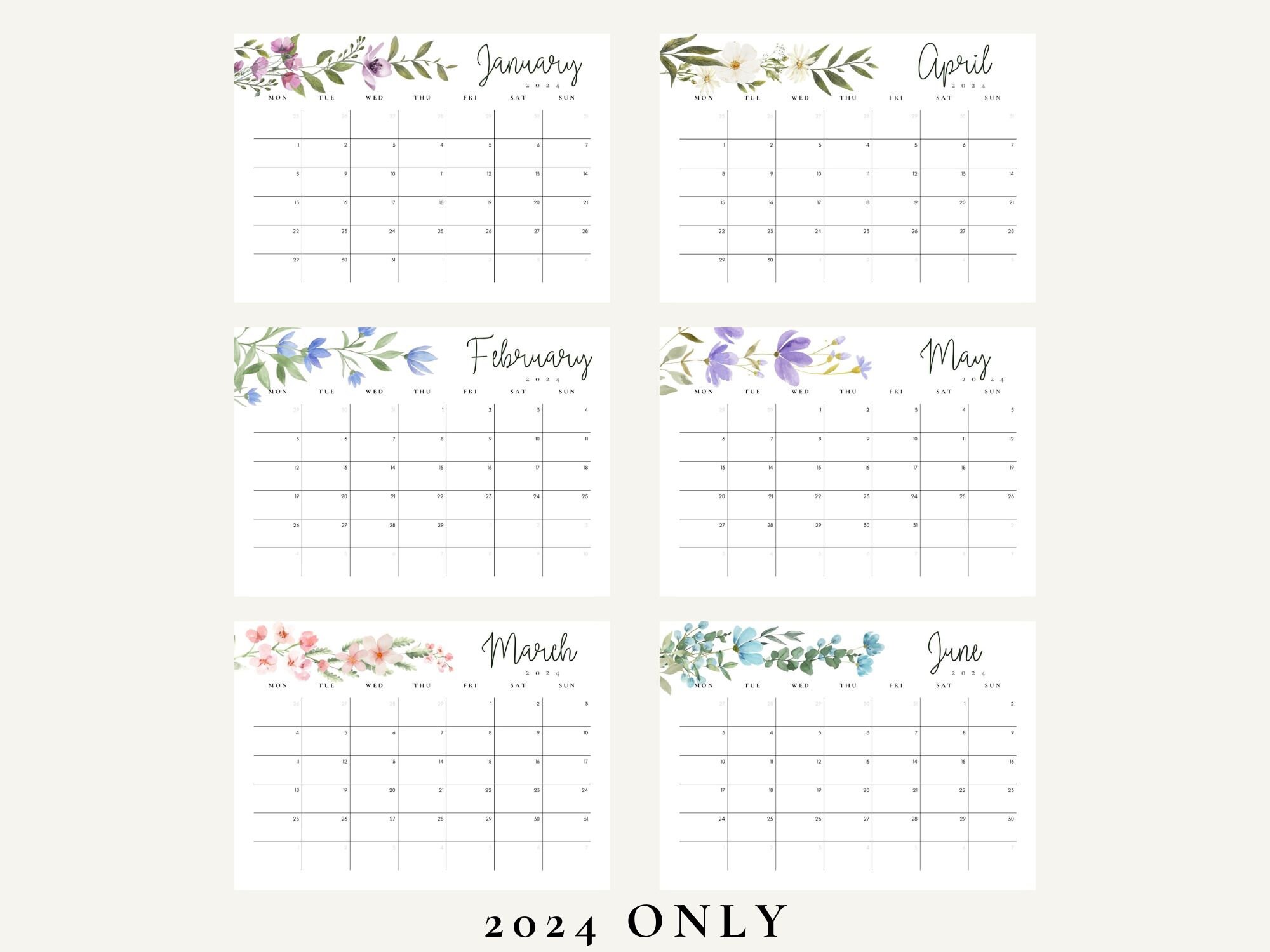 2024-printable-monthly-calendar-planner-watercolour-flowers-calendar-goodnotes-planner-colorful-calendar-2024-download-wall-planner-etsy