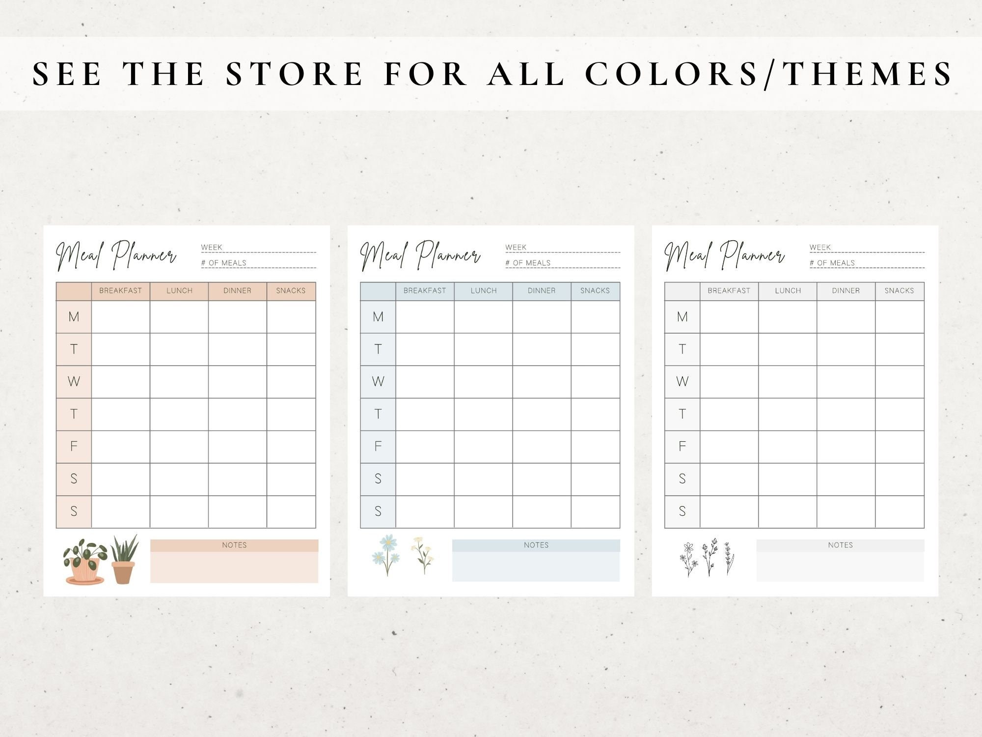 Meal Planner and Grocery List Printable, Weekly Meal Plan for Goodnotes ...