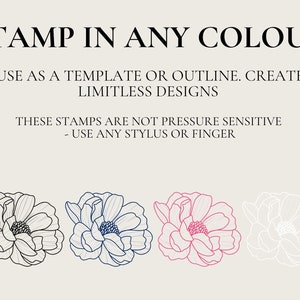 100 Peony Stamps Procreate, Procreate Floral Stamps, Flower Tattoo ...