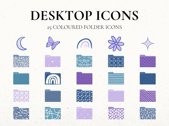 Desktop Icons Mac Macbook Folder Icons Blue Folder Icons for | Etsy