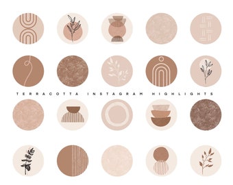 Instagram Story Highlight Icons Set, Earthy Neutral Instagram Covers, Brown Boho Instagram highlights, Aesthetic IOS 14 App Icon Cover