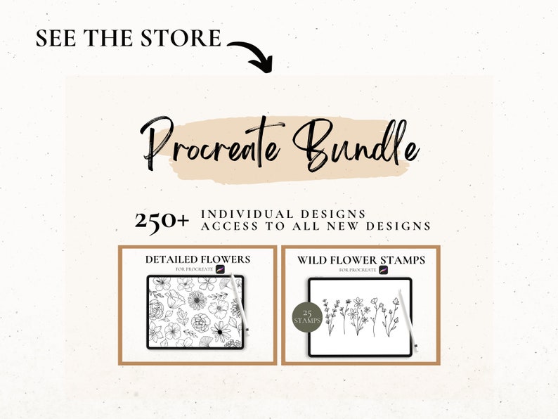 Flower Bouquet Procreate Stamp Brush, Flower Stencil, Procreate Floral ...