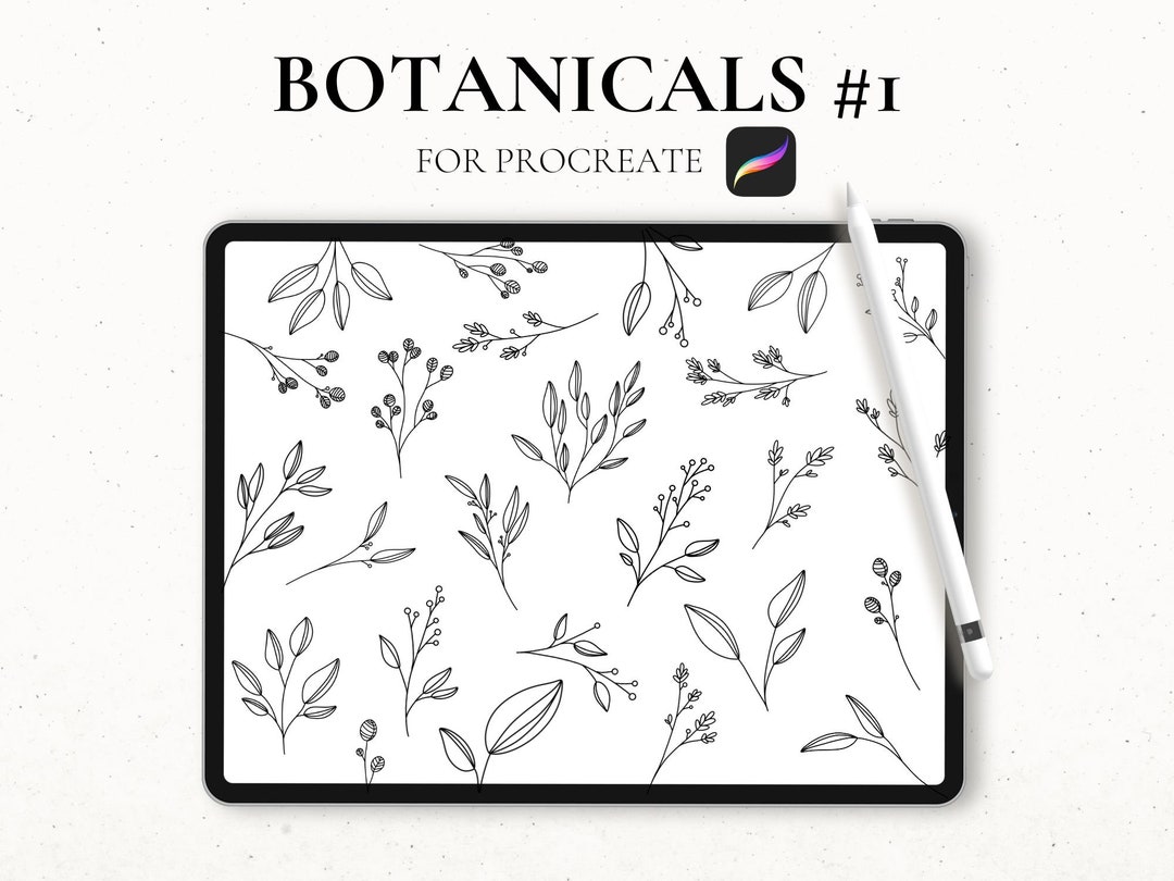 Procreate Stamp Brush, Leaf Stencil, Procreate Botanical Stamps, Leaves ...