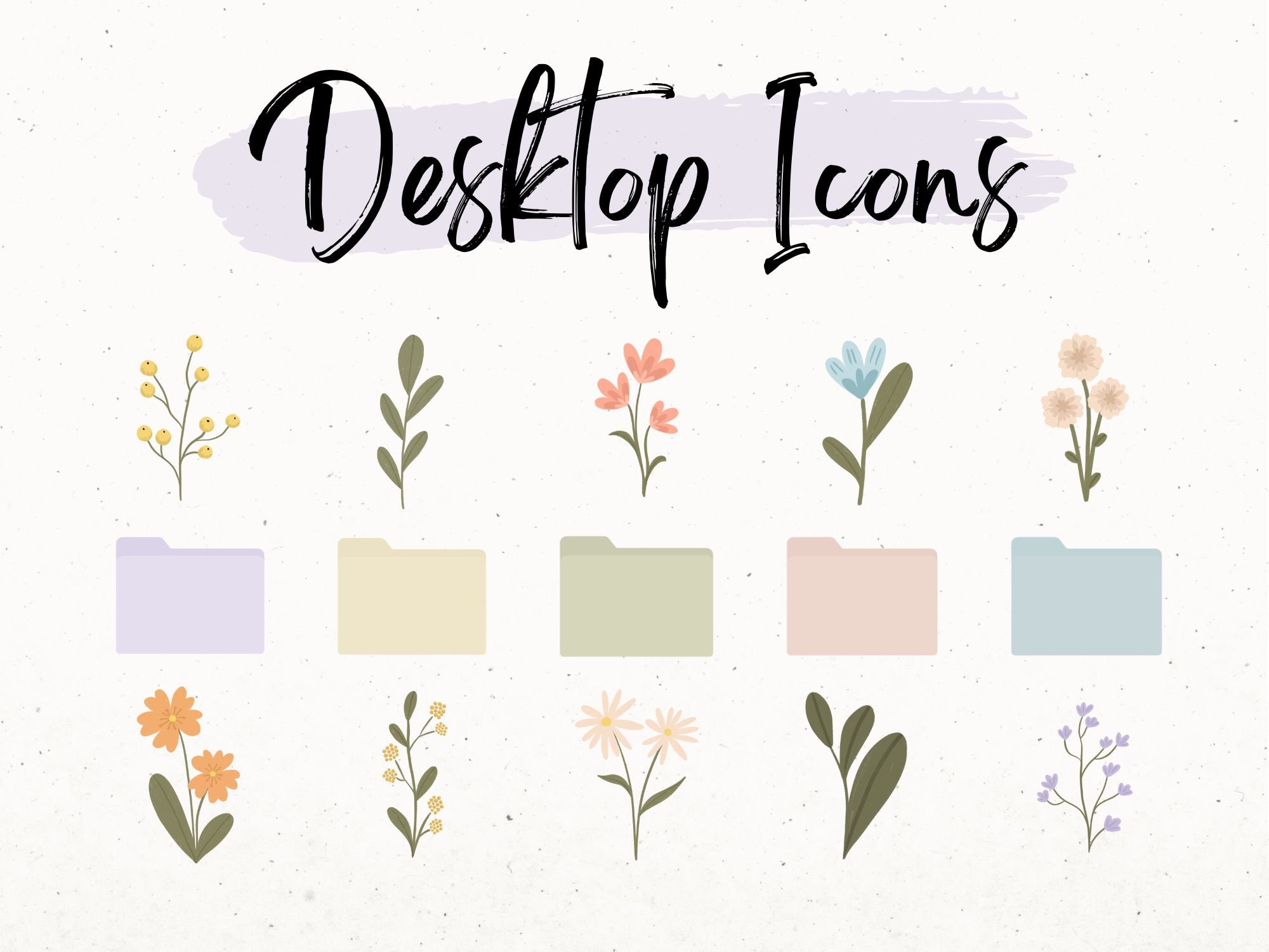 Desktop Icons Macbook Folder Icons Flower Icons Desktop - Etsy