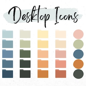 Folder Icons For Mac, Windows Desktop Icons, Aesthetic Folder Icons PNG, Minimal Wallpaper Organizer, Neutral Folder Icons, Plant Icon